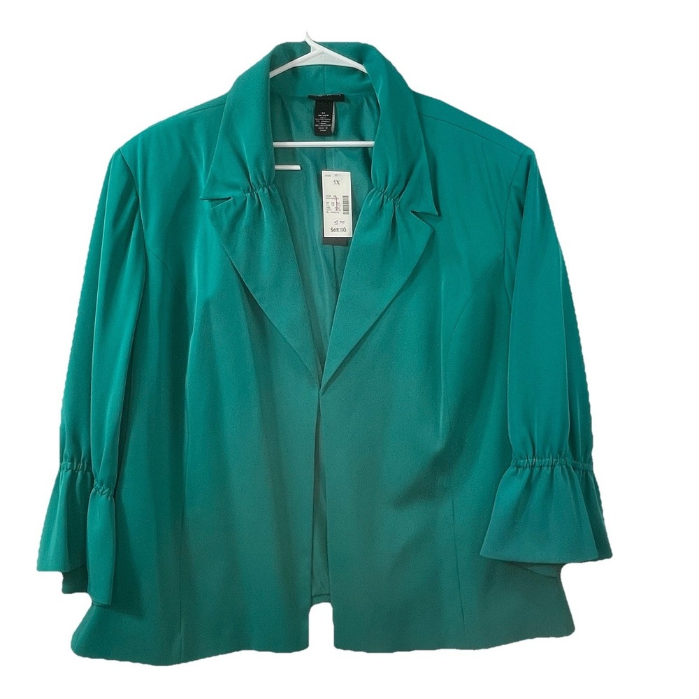 Maggie Barnes Jacket Cardigan Womens Sz 5X‎ (34/36W) Open Front Bell Sleeve Flaw